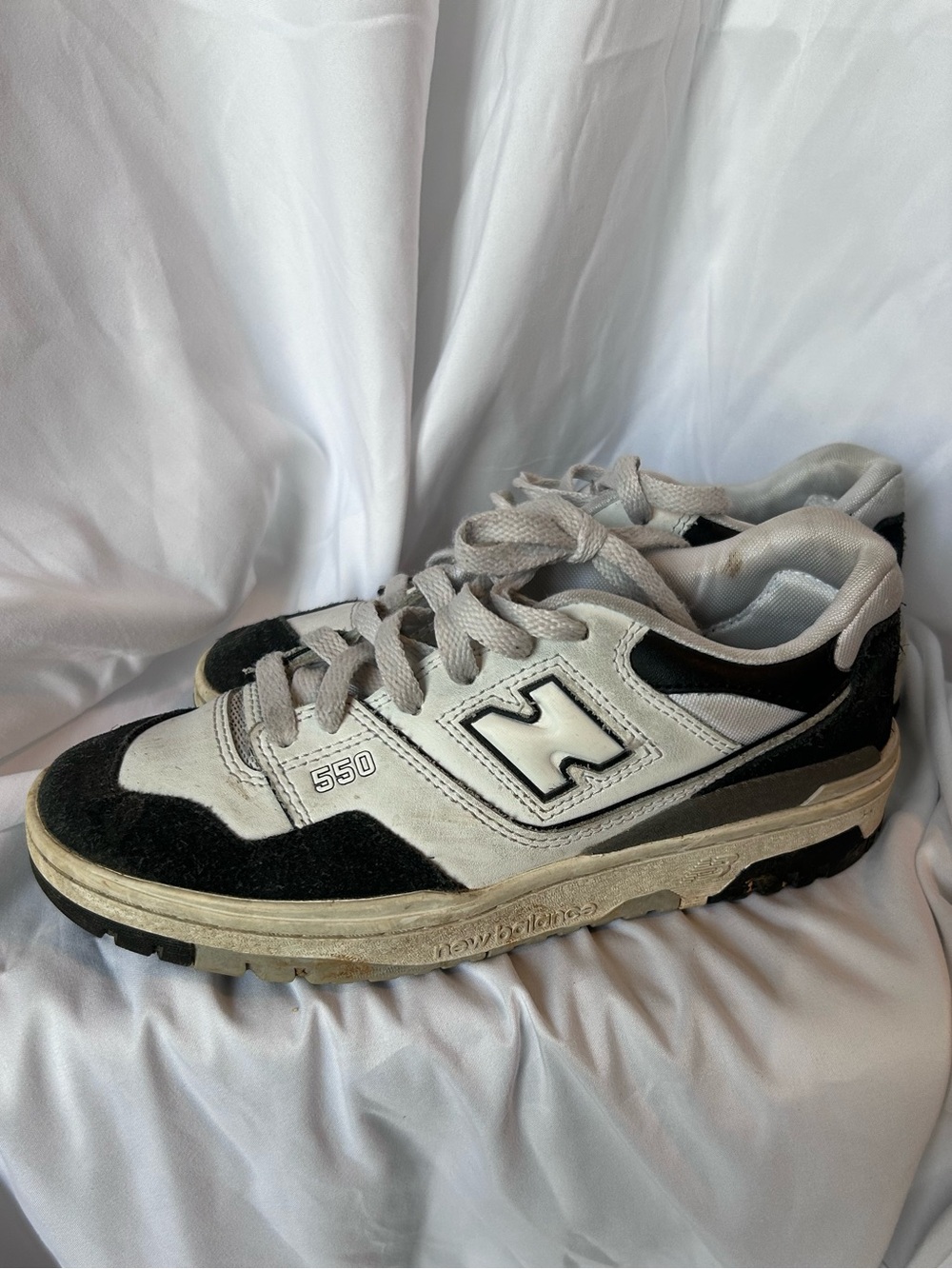 New Balance 550 Black and White Retro Sneakers